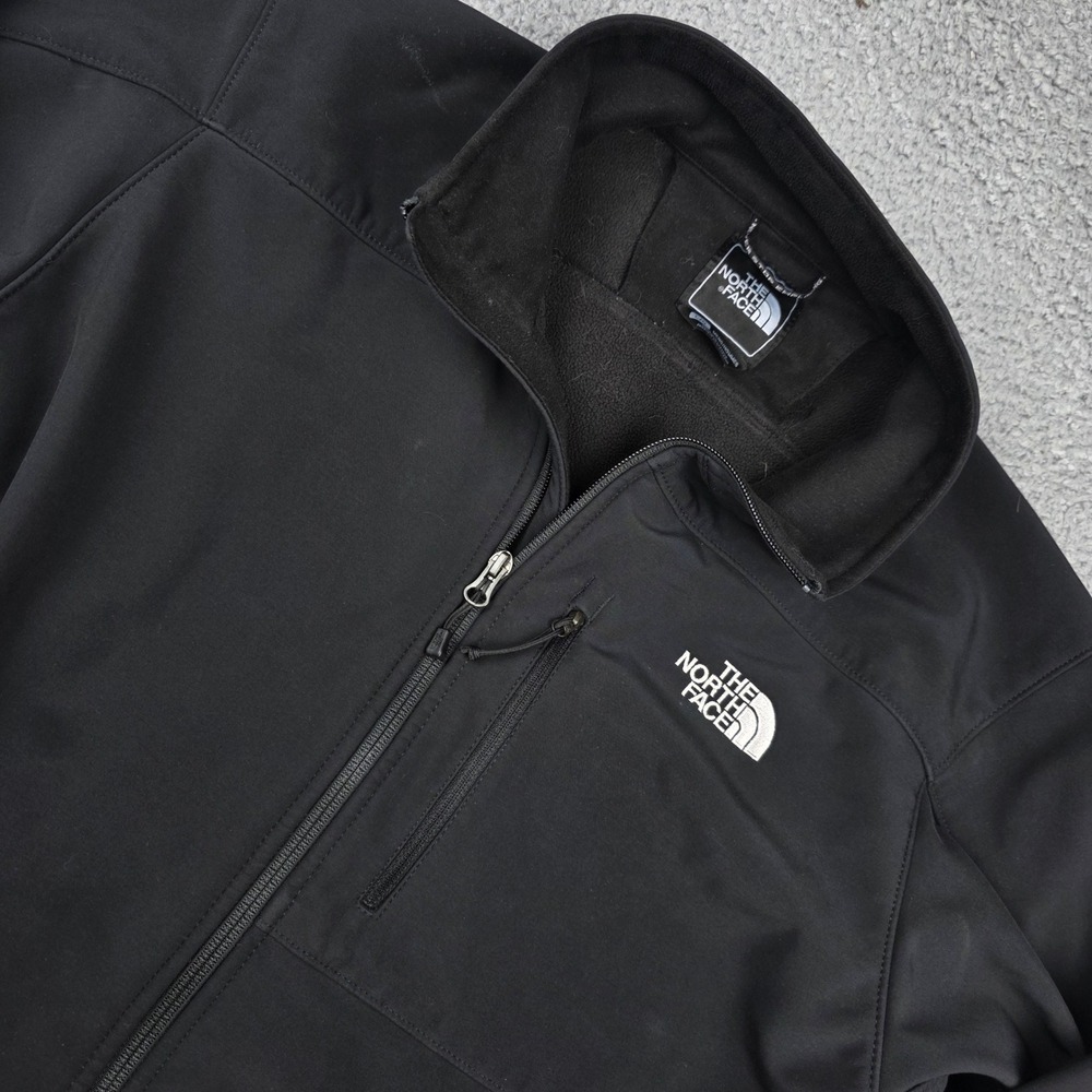 The North Face Softshell Jacket Mens Large Black Apex Bionic Windproof AMVY T183